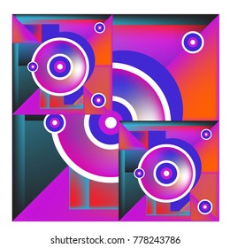 Trendy geometric elements memphis colorful and glowing design. Retro 90’s style texture, pattern and elements. Modern abstract background design and cover template.