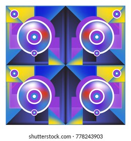 Trendy geometric elements memphis colorful and glowing design. Retro 90’s style texture, pattern and elements. Modern abstract background design and cover template.