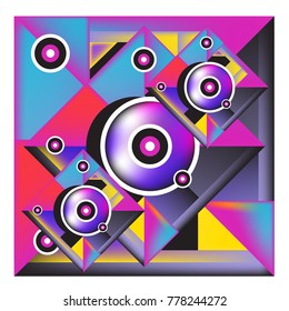 Trendy geometric elements memphis colorful and glowing design. Retro 90’s style texture, pattern and elements. Modern abstract background design and cover template.