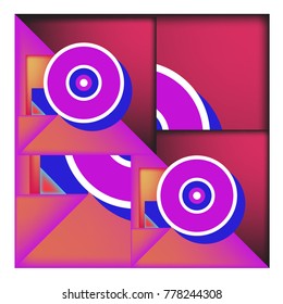 Trendy geometric elements memphis colorful and glowing design. Retro 90’s style texture, pattern and elements. Modern abstract background design and cover template.