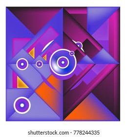 Trendy geometric elements memphis colorful and glowing design. Retro 90’s style texture, pattern and elements. Modern abstract background design and cover template.