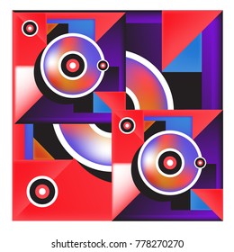 Trendy geometric elements memphis colorful and glowing design. Retro 90’s style texture, pattern and elements. Modern abstract background design and cover template.