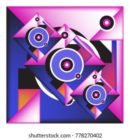 Trendy geometric elements memphis colorful and glowing design. Retro 90’s style texture, pattern and elements. Modern abstract background design and cover template.
