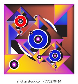 Trendy geometric elements memphis colorful and glowing design. Retro 90’s style texture, pattern and elements. Modern abstract background design and cover template.