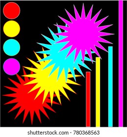 Trendy geometric elements memphis colorful and glowing design. Retro 90’s style texture, pattern and elements. Modern abstract background design and cover template