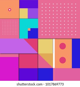 Trendy geometric elements memphis greeting cards design. Retro style texture, pattern and elements. Modern abstract design poster and cover template