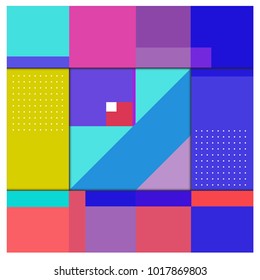 Trendy geometric elements memphis greeting cards design. Retro style texture, pattern and elements. Modern abstract design poster and cover template
