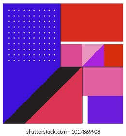 Trendy geometric elements memphis greeting cards design. Retro style texture, pattern and elements. Modern abstract design poster and cover template