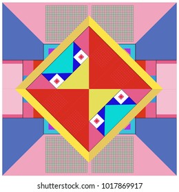 Trendy geometric elements memphis greeting cards design. Retro style texture, pattern and elements. Modern abstract design poster and cover template