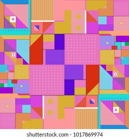 Trendy geometric elements memphis greeting cards design. Retro style texture, pattern and elements. Modern abstract design poster and cover template