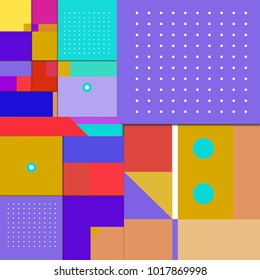 Trendy geometric elements memphis greeting cards design. Retro style texture, pattern and elements. Modern abstract design poster and cover template