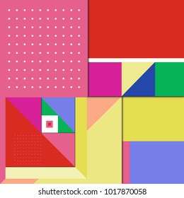 Trendy geometric elements memphis greeting cards design. Retro style texture, pattern and elements. Modern abstract design poster and cover template