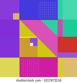 Trendy geometric elements memphis greeting cards design. Retro style texture, pattern and elements. Modern abstract design poster and cover template