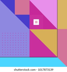Trendy geometric elements memphis greeting cards design. Retro style texture, pattern and elements. Modern abstract design poster and cover template