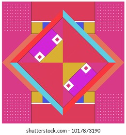 Trendy geometric elements memphis greeting cards design. Retro style texture, pattern and elements. Modern abstract design poster and cover template