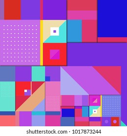 Trendy geometric elements memphis greeting cards design. Retro style texture, pattern and elements. Modern abstract design poster and cover template