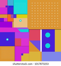 Trendy geometric elements memphis greeting cards design. Retro style texture, pattern and elements. Modern abstract design poster and cover template