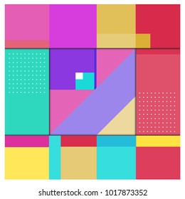 Trendy geometric elements memphis greeting cards design. Retro style texture, pattern and elements. Modern abstract design poster and cover template
