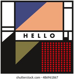 Trendy geometric elements memphis greeting cards design. Retro style texture, pattern and elements. Modern abstract design poster and cover template