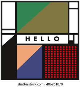 Trendy geometric elements memphis greeting cards design. Retro style texture, pattern and elements. Modern abstract design poster and cover template