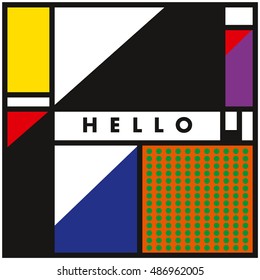 Trendy geometric elements memphis greeting cards design. Retro style texture, pattern and elements. Modern abstract design poster and cover template