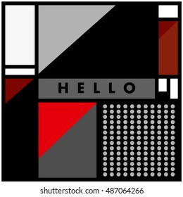 Trendy geometric elements memphis greeting cards design. Retro style texture, pattern and elements. Modern abstract design poster and cover template