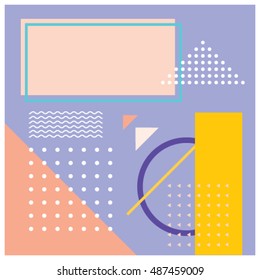 Trendy geometric elements memphis greeting cards design. Retro style texture, pattern and elements. Modern abstract design poster and cover template
