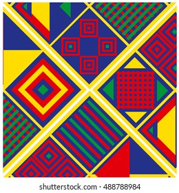 Trendy geometric elements memphis greeting cards design. Retro style texture, pattern and elements. Modern abstract design poster and cover template