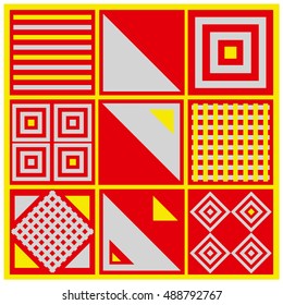 Trendy geometric elements memphis greeting cards design. Retro style texture, pattern and elements. Modern abstract design poster and cover template