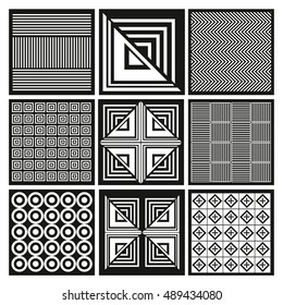 Trendy geometric elements memphis greeting cards design. Retro style texture, pattern and elements. Modern abstract design poster and cover template