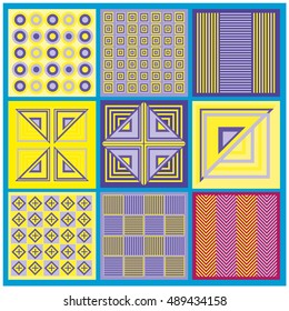 Trendy geometric elements memphis greeting cards design. Retro style texture, pattern and elements. Modern abstract design poster and cover template
