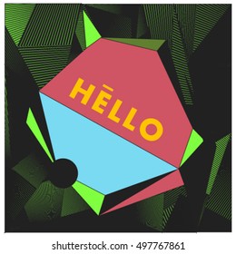 Trendy geometric elements memphis greeting cards design. Retro style texture, pattern and elements. Modern abstract design poster and cover template