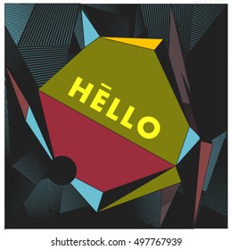 Trendy geometric elements memphis greeting cards design. Retro style texture, pattern and elements. Modern abstract design poster and cover template