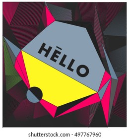 Trendy geometric elements memphis greeting cards design. Retro style texture, pattern and elements. Modern abstract design poster and cover template