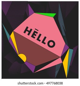 Trendy geometric elements memphis greeting cards design. Retro style texture, pattern and elements. Modern abstract design poster and cover template