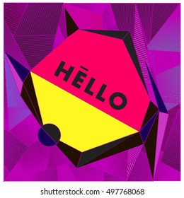 Trendy geometric elements memphis greeting cards design. Retro style texture, pattern and elements. Modern abstract design poster and cover template