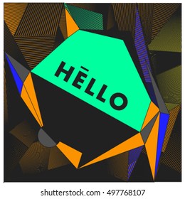 Trendy geometric elements memphis greeting cards design. Retro style texture, pattern and elements. Modern abstract design poster and cover template
