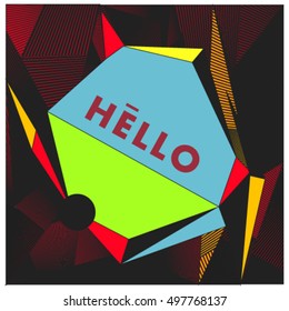 Trendy geometric elements memphis greeting cards design. Retro style texture, pattern and elements. Modern abstract design poster and cover template