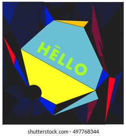 Trendy geometric elements memphis greeting cards design. Retro style texture, pattern and elements. Modern abstract design poster and cover template