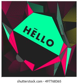 Trendy geometric elements memphis greeting cards design. Retro style texture, pattern and elements. Modern abstract design poster and cover template
