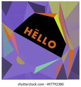 Trendy geometric elements memphis greeting cards design. Retro style texture, pattern and elements. Modern abstract design poster and cover template