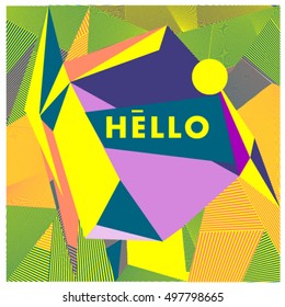 Trendy geometric elements memphis greeting cards design. Retro style texture, pattern and elements. Modern abstract design poster and cover template