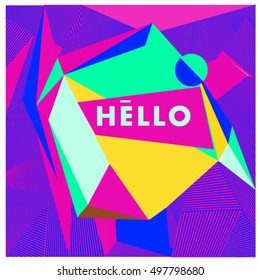 Trendy geometric elements memphis greeting cards design. Retro style texture, pattern and elements. Modern abstract design poster and cover template