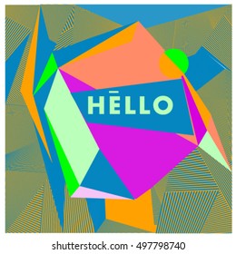 Trendy geometric elements memphis greeting cards design. Retro style texture, pattern and elements. Modern abstract design poster and cover template