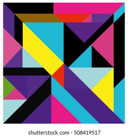 Trendy geometric elements memphis greeting cards design. Retro style texture, pattern and elements. Modern abstract design poster and cover template