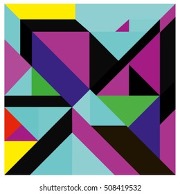 Trendy geometric elements memphis greeting cards design. Retro style texture, pattern and elements. Modern abstract design poster and cover template