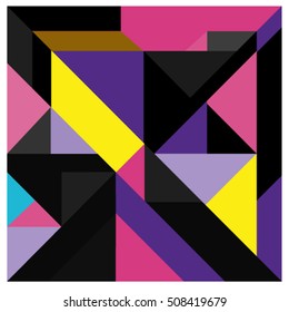 Trendy geometric elements memphis greeting cards design. Retro style texture, pattern and elements. Modern abstract design poster and cover template