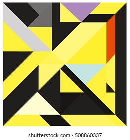 Trendy geometric elements memphis greeting cards design. Retro style texture, pattern and elements. Modern abstract design poster and cover template