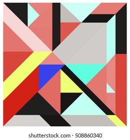 Trendy geometric elements memphis greeting cards design. Retro style texture, pattern and elements. Modern abstract design poster and cover template