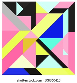 Trendy geometric elements memphis greeting cards design. Retro style texture, pattern and elements. Modern abstract design poster and cover template